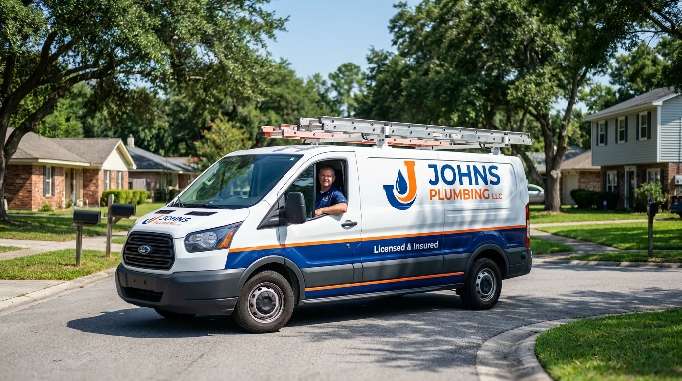 Johns Plumbing LLC service van in Winchester, TN