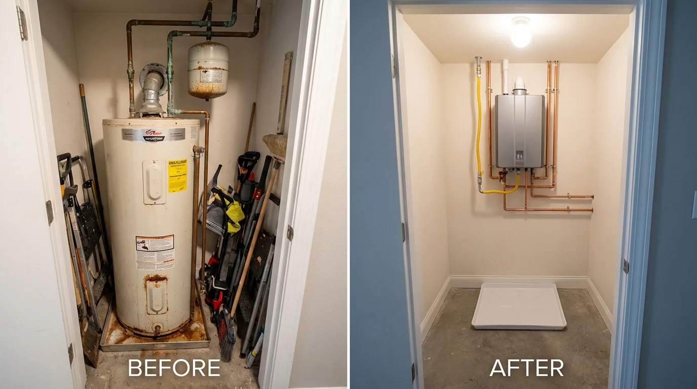 Tank water heater versus wall-mounted tankless unit comparison for Winchester, TN homeowners